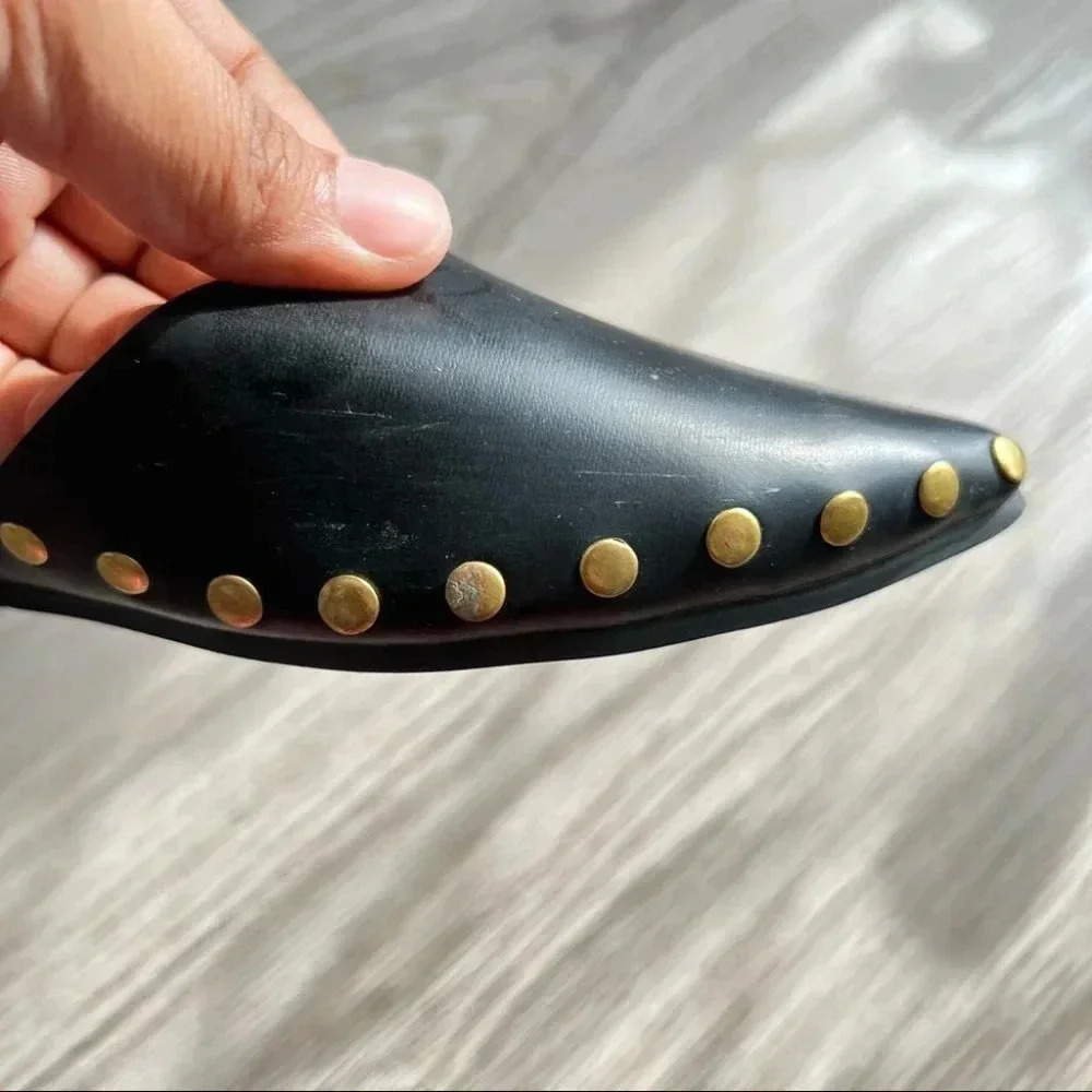 Black Mules with Gold Studs - Picture 3 of 9